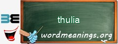 WordMeaning blackboard for thulia